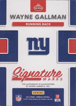 2017 Donruss - Signature Marks #SM-WGM Wayne Gallman Back