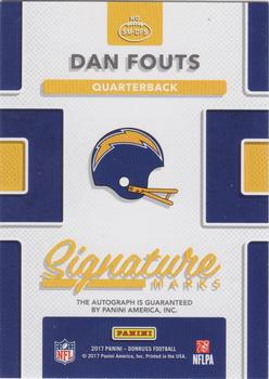 2017 Donruss - Signature Marks Blue #SM-DFS Dan Fouts Back