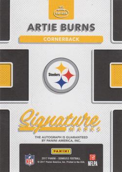 2017 Donruss - Signature Marks Blue #SM-ABN Artie Burns Back