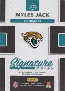 2017 Donruss - Signature Marks Blue #SM-MJK Myles Jack Back