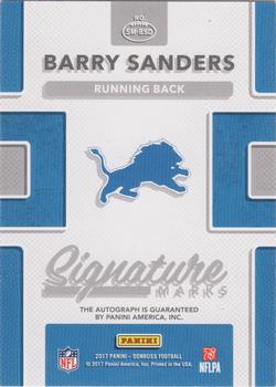 2017 Donruss - Signature Marks Blue #SM-BSD Barry Sanders Back