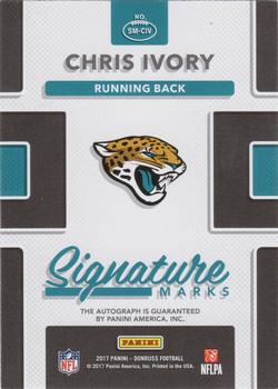 2017 Donruss - Signature Marks Blue #SM-CIV Chris Ivory Back