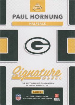 2017 Donruss - Signature Marks Yellow #SM-PHG Paul Hornung Back