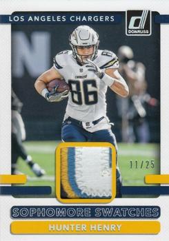 2017 Donruss - Sophomore Swatches Prime #11 Hunter Henry Front