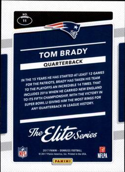 2017 Donruss - The Elite Series #11 Tom Brady Back