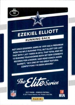 2017 Donruss - The Elite Series #12 Ezekiel Elliott Back