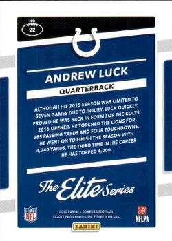 2017 Donruss - The Elite Series #22 Andrew Luck Back