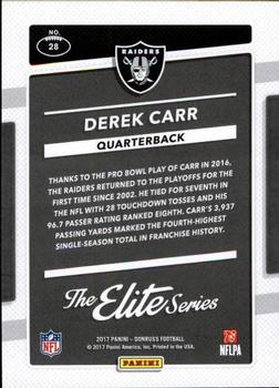 2017 Donruss - The Elite Series #28 Derek Carr Back