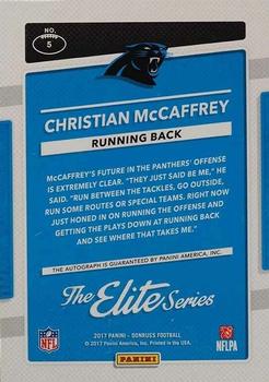 2017 Donruss - The Elite Series Rookies Autographs #5 Christian McCaffrey Back