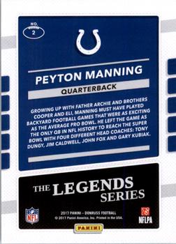 2017 Donruss - The Legends Series #2 Peyton Manning Back