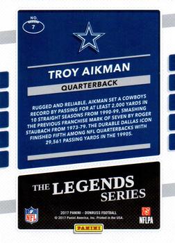 2017 Donruss - The Legends Series #7 Troy Aikman Back