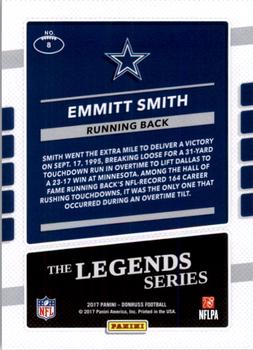 2017 Donruss - The Legends Series #8 Emmitt Smith Back