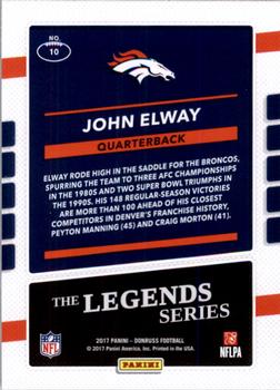 2017 Donruss - The Legends Series #10 John Elway Back