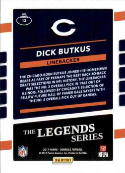 2017 Donruss - The Legends Series #13 Dick Butkus Back