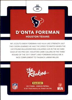 2017 Donruss - The Rookies #25 D'Onta Foreman Back
