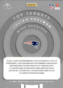 2017 Donruss - Top Targets #4 Julian Edelman Back