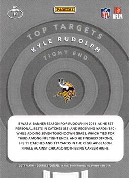 2017 Donruss - Top Targets #19 Kyle Rudolph Back