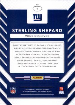 2017 Donruss - Up Tempo #6 Sterling Shepard Back
