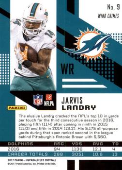 2017 Panini Unparalleled - Lime Green #9 Jarvis Landry Back