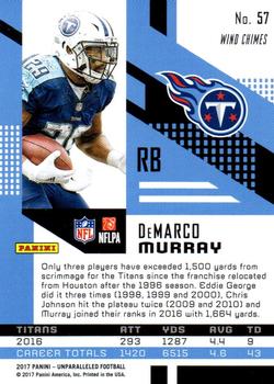 2017 Panini Unparalleled - Lime Green #57 DeMarco Murray Back