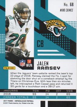 2017 Panini Unparalleled - Lime Green #68 Jalen Ramsey Back