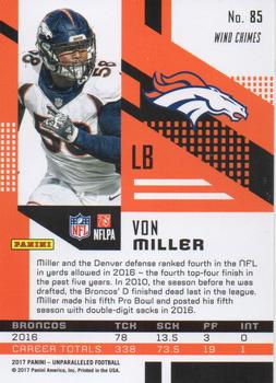2017 Panini Unparalleled - Lime Green #85 Von Miller Back