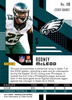 2017 Panini Unparalleled - Lime Green #119 Rodney McLeod Back