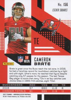 2017 Panini Unparalleled - Lime Green #156 Cameron Brate Back