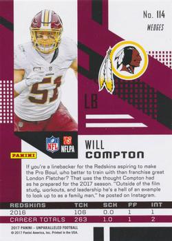 2017 Panini Unparalleled - Pink #114 Will Compton Back
