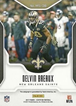 2017 Panini Certified - Mirror Signatures #MS-DB Delvin Breaux Back