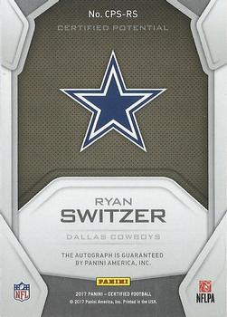 2017 Panini Certified - Certified Potential Signatures #CPS-RS Ryan Switzer Back