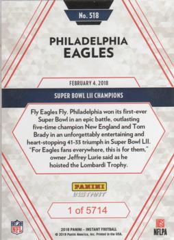 2017 Panini Instant NFL #518 Philadelphia Eagles Back