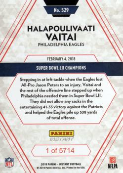 2017 Panini Instant NFL #529 Halapoulivaati Vaitai Back