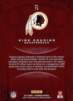 2017 Panini Crown Royale #71 Kirk Cousins Back