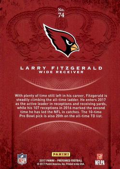 2017 Panini Crown Royale #74 Larry Fitzgerald Back