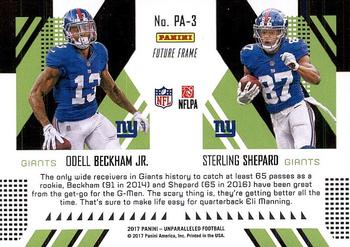 2017 Panini Unparalleled - Perfect Pairs #PA-3 Odell Beckham Jr. / Sterling Shepard Back