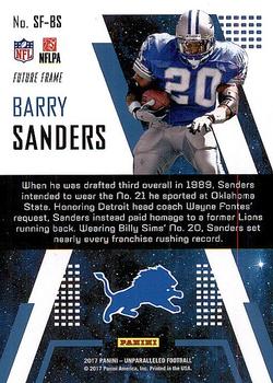 2017 Panini Unparalleled - Star Factor #SF-BS Barry Sanders Back