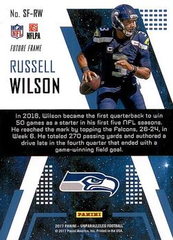 2017 Panini Unparalleled - Star Factor #SF-RW Russell Wilson Back