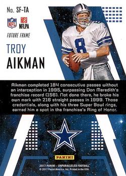 2017 Panini Unparalleled - Star Factor #SF-TA Troy Aikman Back