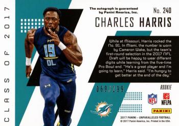2017 Panini Unparalleled - Class of 2017 Rookie Autographs #240 Charles Harris Back