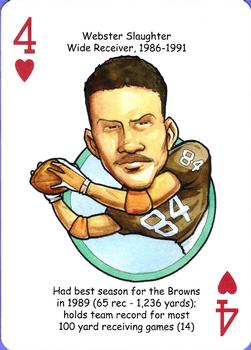 2013 Hero Decks Cleveland Browns Football Heroes Playing Cards #4♥ Webster Slaughter Front