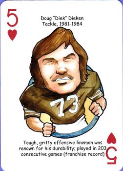 2013 Hero Decks Cleveland Browns Football Heroes Playing Cards #5♥ Doug Dieken Front