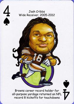2013 Hero Decks Cleveland Browns Football Heroes Playing Cards #4♠ Josh Cribbs Front
