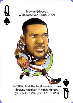 2013 Hero Decks Cleveland Browns Football Heroes Playing Cards #Q♠ Braylon Edwards Front