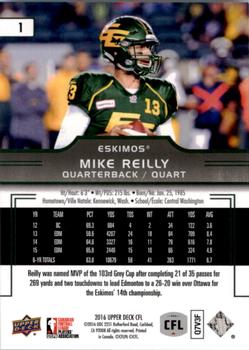 2016 Upper Deck CFL #1 Mike Reilly Back