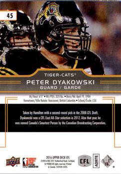 2016 Upper Deck CFL #45 Peter Dyakowski Back