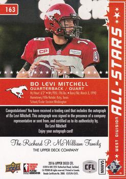 2016 Upper Deck CFL - Signatures #163 Bo Levi Mitchell Back