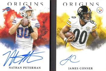 2017 Panini Origins - Rookie Stars Dual Signatures Booklet #RDS-PIT Nathan Peterman / James Conner Front
