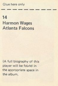 1971 NFLPA Wonderful World Stamps #14 Harmon Wages Back