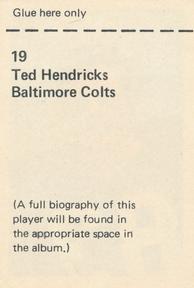 1971 NFLPA Wonderful World Stamps #19 Ted Hendricks Back
